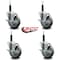 Service Caster 4'' Gray Poly Swivel 3/4'' Expanding Stem Caster Set with Brake, 4PK SCC-EX20S414-PPUB-TLB-34-4 - alternate 4